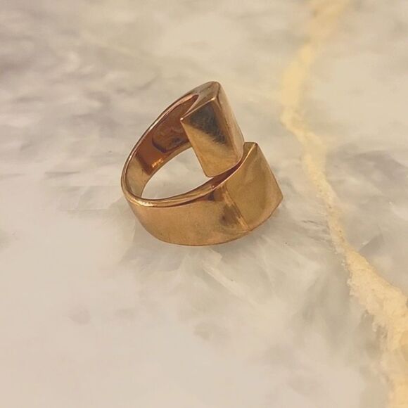 NEW Jules Smith Americana Punk 14KT Gold Chunky Boho Wrap Sculptural Wrap Ring 7 - Picture 1 of 6